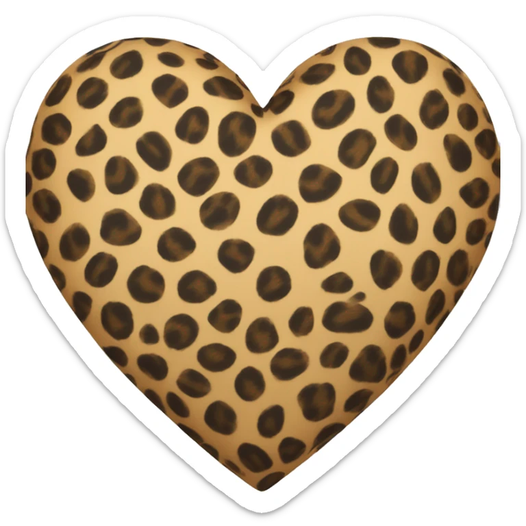 leopard print heart sticker