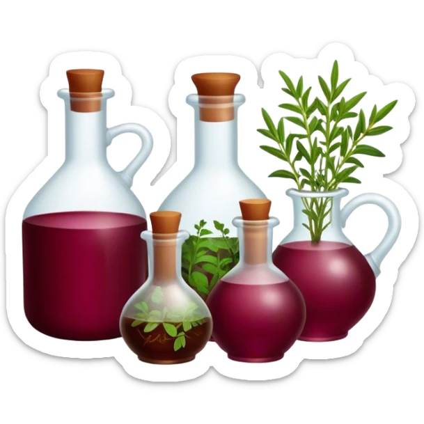 The burgundy color of herbs and potions sticker