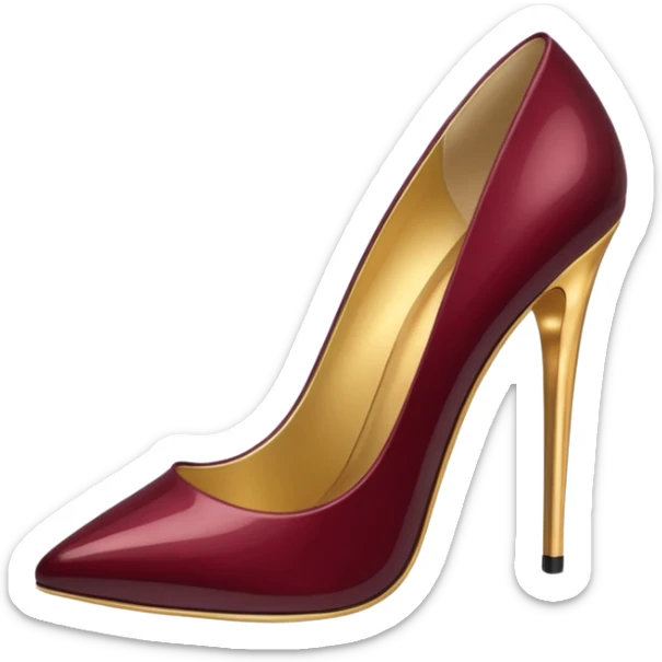 Metallic 24k gold & dark burgundy womens fashion heels sticker