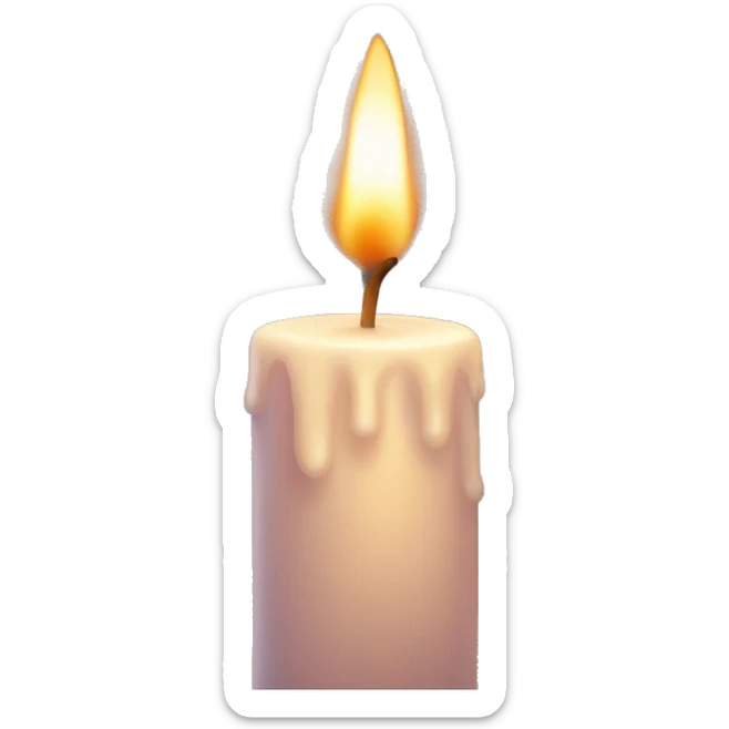  A single lit candle casting a soft glow. sticker