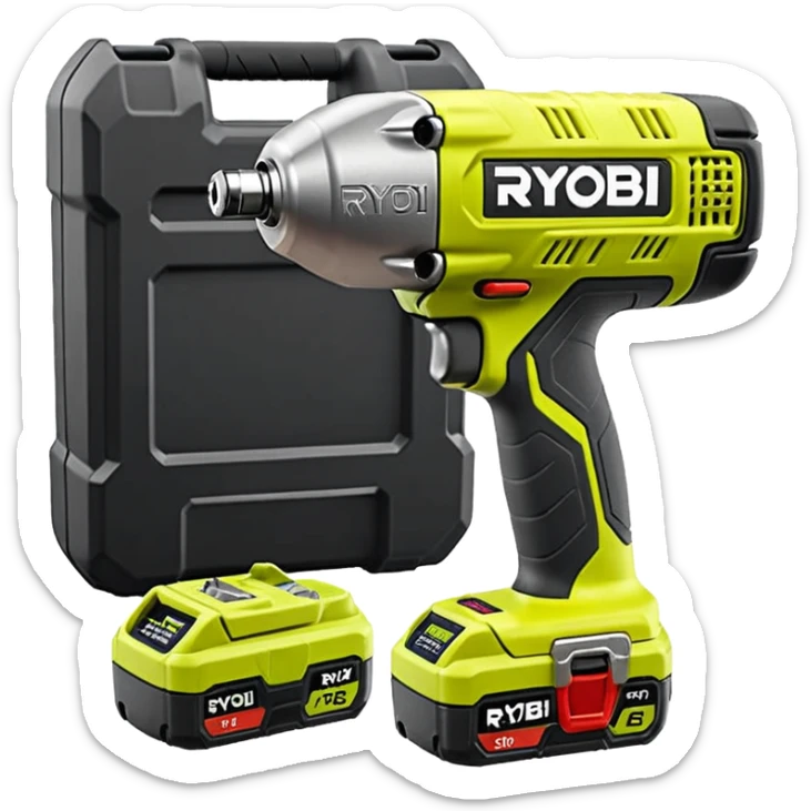 Ryobi R18ID2-0 Impact Wrench 1/4" Hex 18V ONE+ 200Nm with battery emoji style  sticker