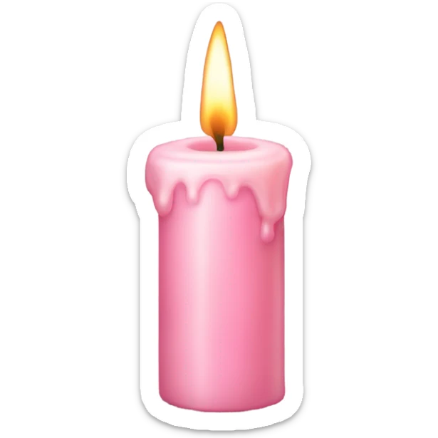 light pink candle with wax sticker