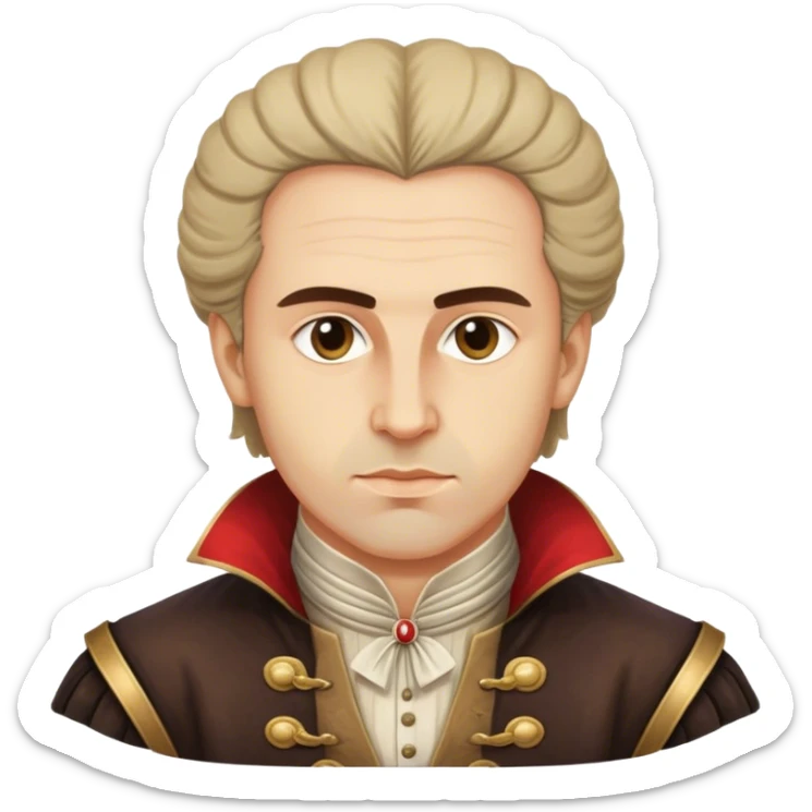 Cinematic Realistic Marko Marulić Portrait Emoji, depicted as a celebrated Croatian writer with a reflective expression and period clothing, rendered with rich textures and warm literary lighting that captures his historical influence. sticker