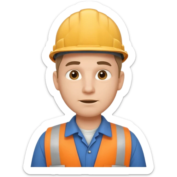 customer. 1 person only white male with shoulder normal person cloths. adult. pipeline technician change the expression and the shape of the face sticker