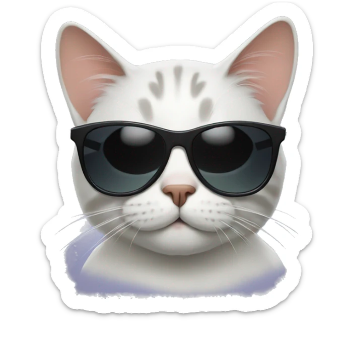 Cat with sunglasses sticker