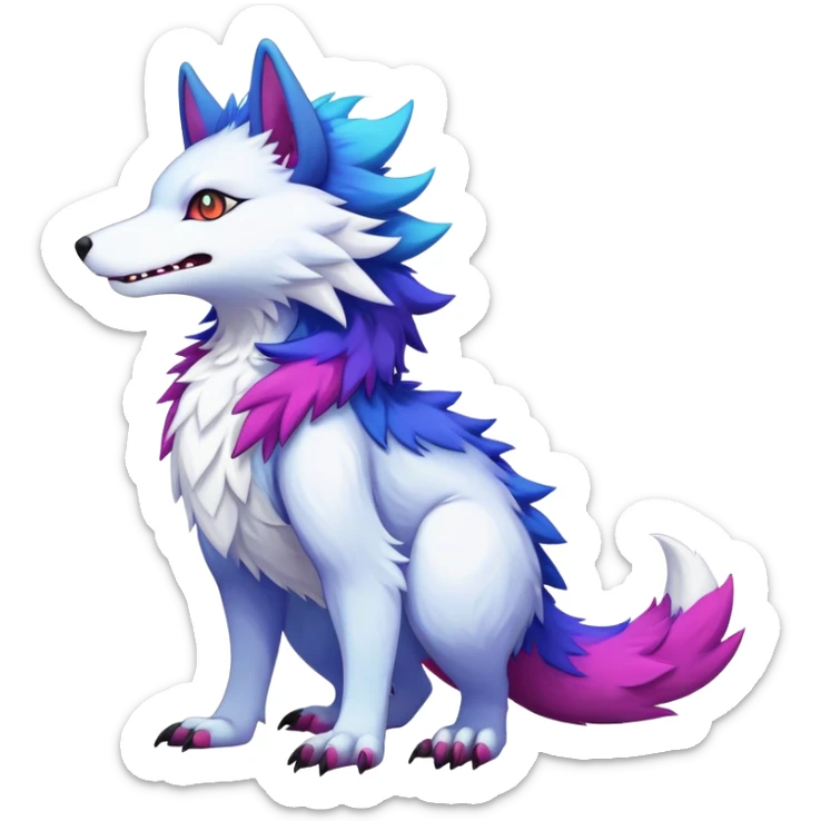  Colorful Kawaii Sergal FurSona Fakemon Full Body sticker
