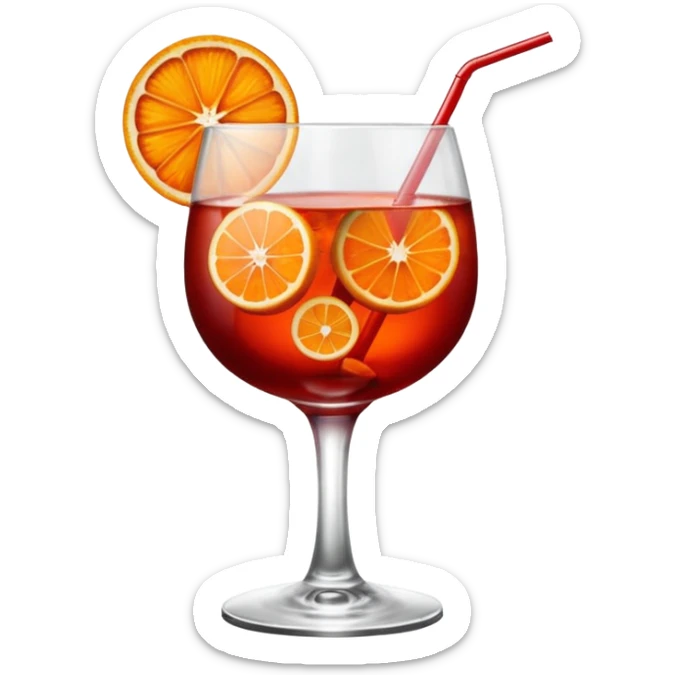 Mach mir einen Negroni Cocktail - wo nur eine Orangenscheibe im Glas zu sehen ist und kein Strohhalm  sticker