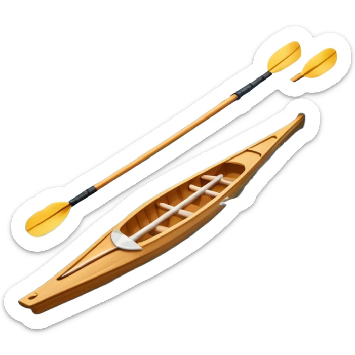 An icon showing a close-up of crossed oars, a sleek racing shell, and rippling water, symbolizing rowing. The design includes droplets in motion and a streamlined boat tip cutting through waves. Transparent background emphasizes strength, precision, and the spirit of competitive rowing sticker