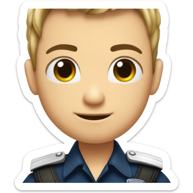 Polizistin mit schwarzen Haaren und heller Haut und Herz und Liebe sticker