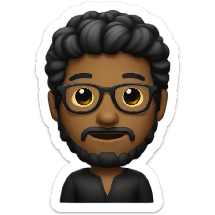 hombre con gafas negras de sol, piel clara y pelo oscuro con overol de trabajo sticker