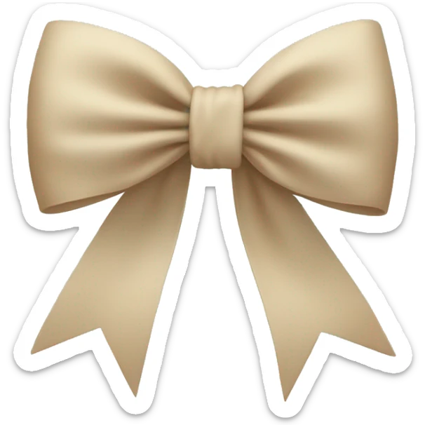 Beige bow sticker