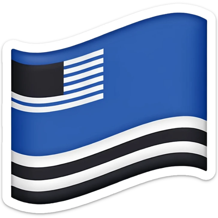 Bandera con tres líneas  arriba con azul oscuro el medio blanco y  abajo negro sticker