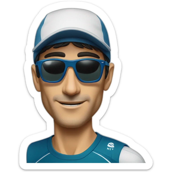 kilian jornet trail running wearing a cap sunglasses and winter shoes sticker