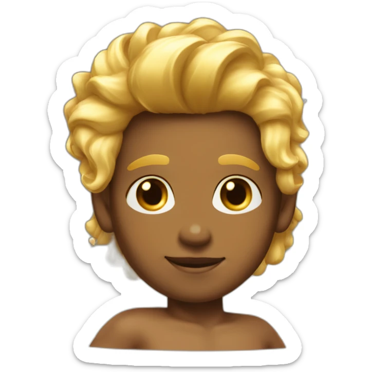 Posh-muscle-boy-with-pearl-necklace-and-rainbow-unicorn-hair-in-golden-bathtub sticker