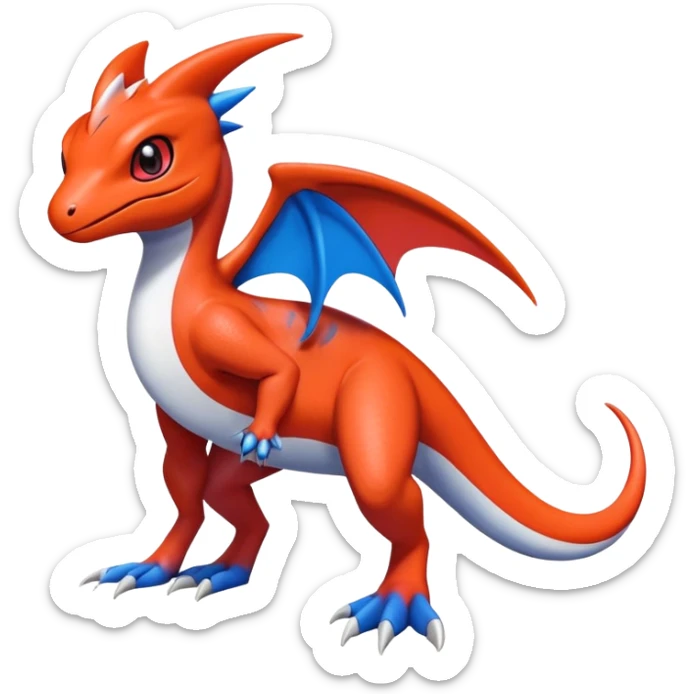  Cute Guilmon-Latias-Salandit-Fakémon-hybrid-creature (full body)  sticker
