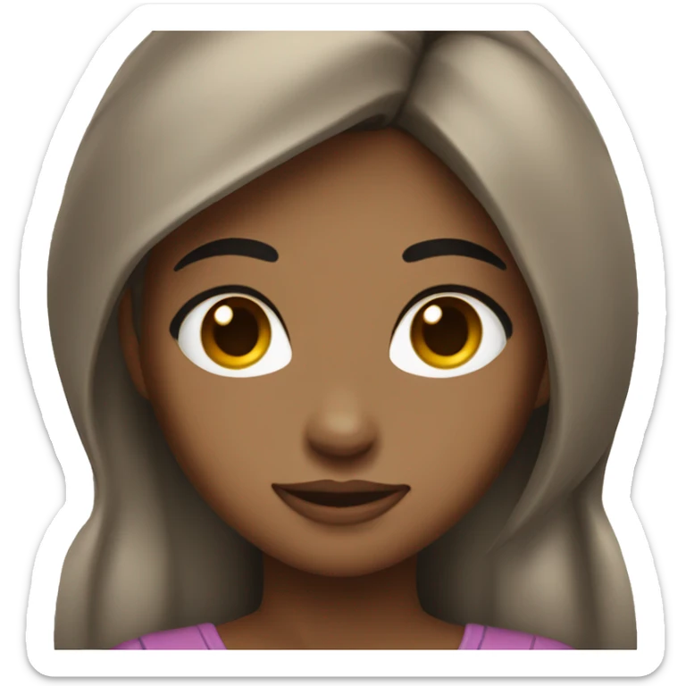 girl with brown skin black hair very pretty  sticker