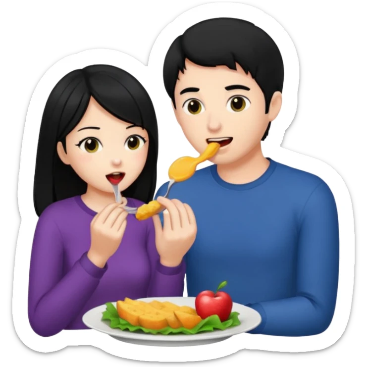 Black haired male eating a black haired girl ass xxx sticker