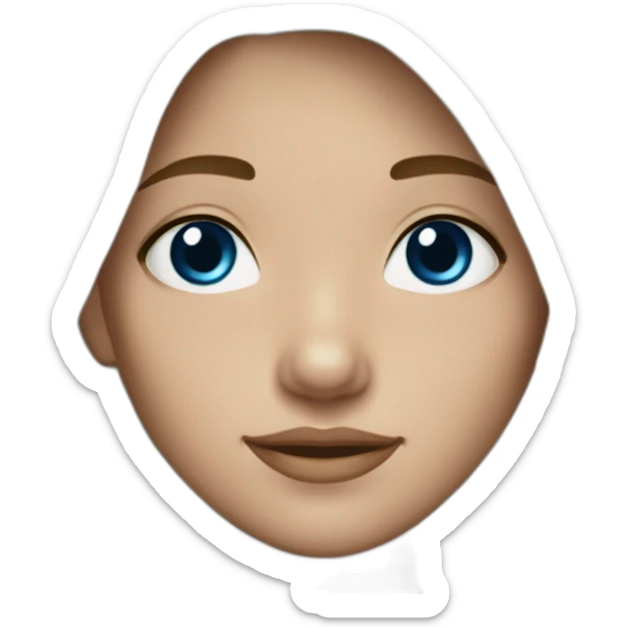 Andella girl blue hair smooth White skin long hair light brown eyes sticker