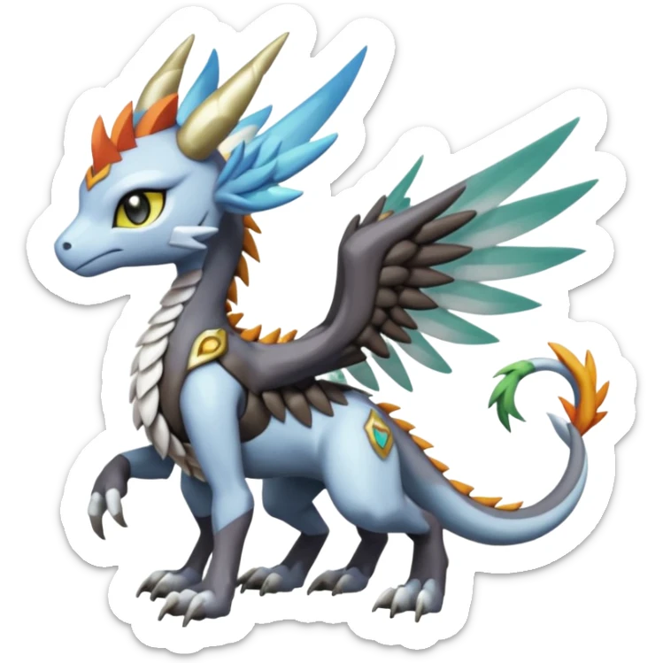 Meloetta-MLP-Wargreymon-Dutch-Angel-Dragon-Silvally-Kyurem-Trico-Pokémon-Digimon-Fakémon-fusion-hybrid-creature sticker