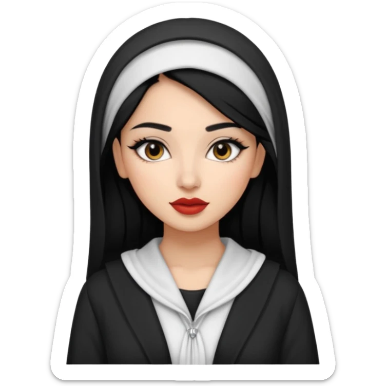 Une fille algérienne ou marocaine cheveux lisse trop belle vêtements stylés et des maquillages trop magnifique sticker