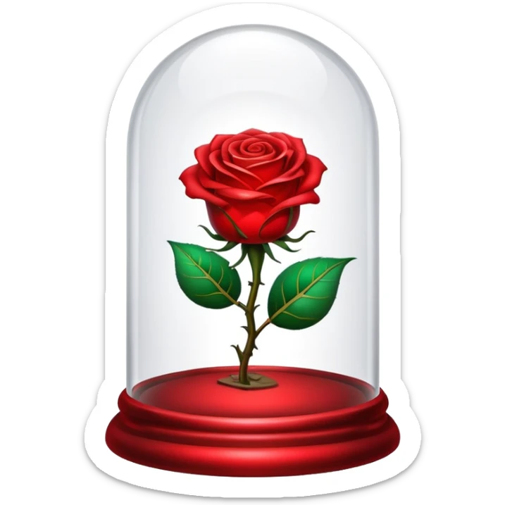 The glowing enchanted rose from “Beauty and the Beast” in its glass bell  sticker