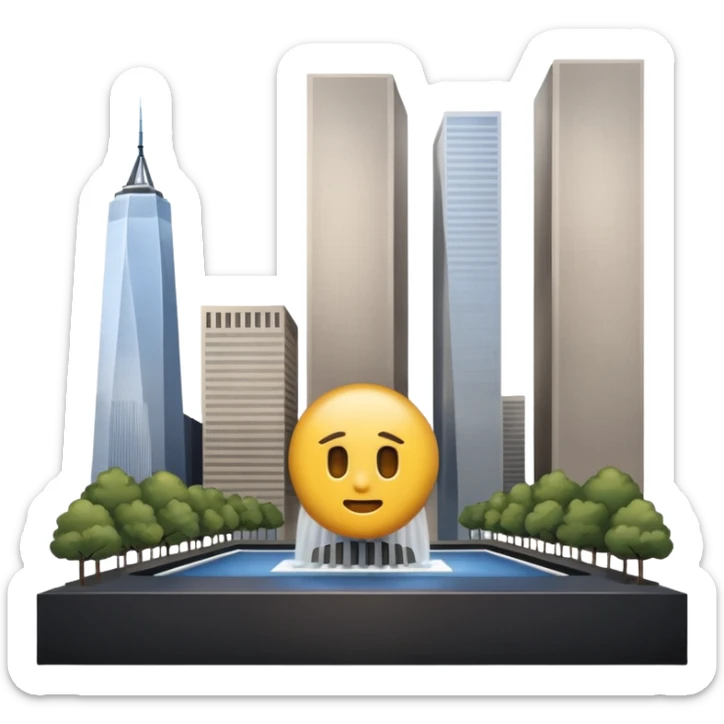 haz un emoji del memorial museum 11/9 de new york hazlo mejor y mas realista sticker