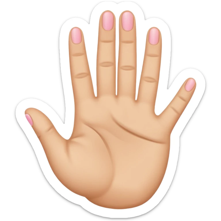 hand emoji with index, middle, and pinky fingers up, thumb and ring fingers folded, flat style, simple, clean, inspired by iPhone emojis, friendly rounded shape sticker
