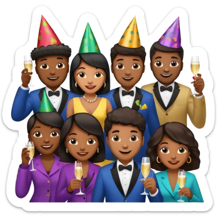 African American crowd of fans men and women at a rap concert sticker