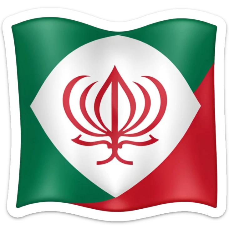 square iranian flag green white and red, green on top  whiite in middle red at the botto,, sticker