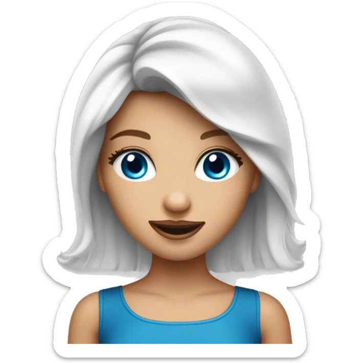 Mädchen mit blauen Augen und braunen Haaren trägt Partyhut sticker