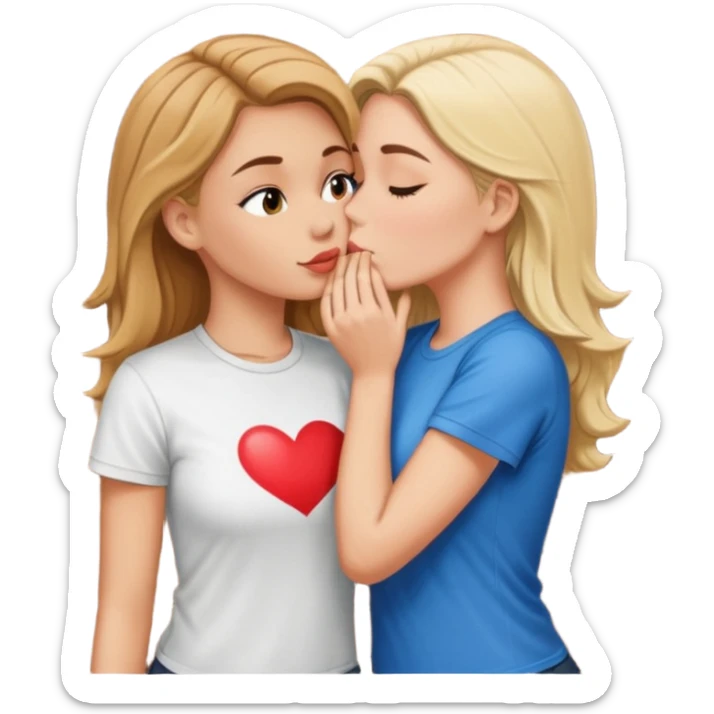 a girl, big butt, white, on her porch, having sex with another girl, no pants, kissing sticker