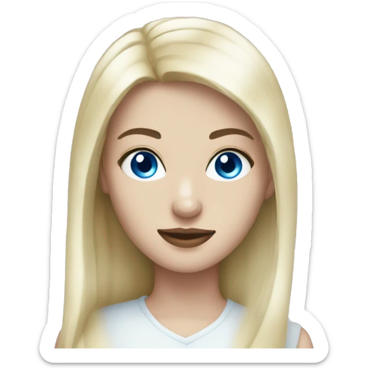 Pale woman black hair blue eyes sticker