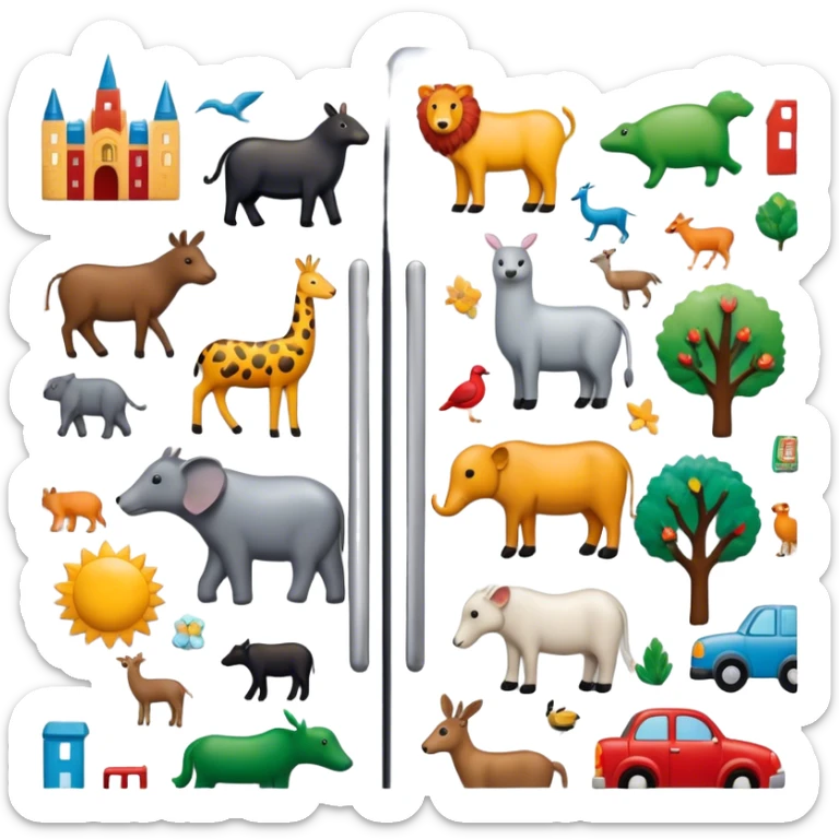 Icon for Magnet Collecting: a close-up of a fridge door covered with a variety of magnets, featuring cities, animals, symbols. The icon should highlight the diversity and charm of magnet collections. Transparent background. sticker