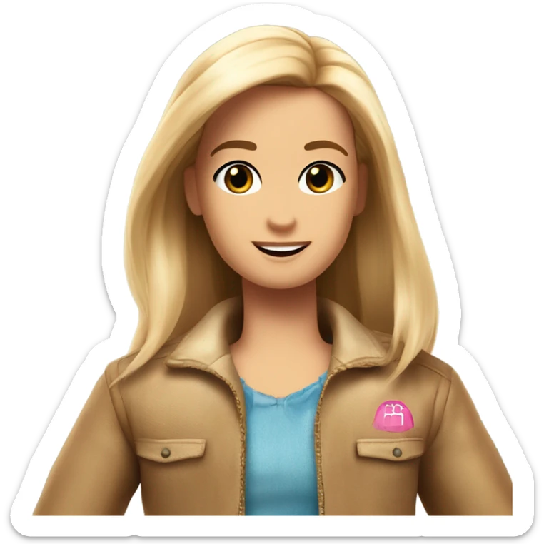 I want a Barbie girl which hugs a Ken with brown hair (heroes from Barbie movie Matel) sticker