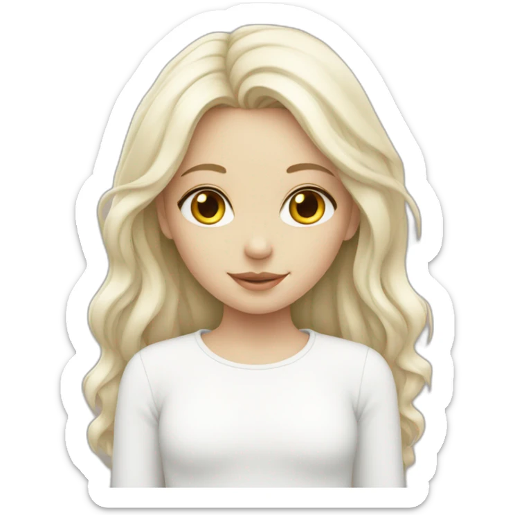 A girl with white skin around her white hearts. sticker