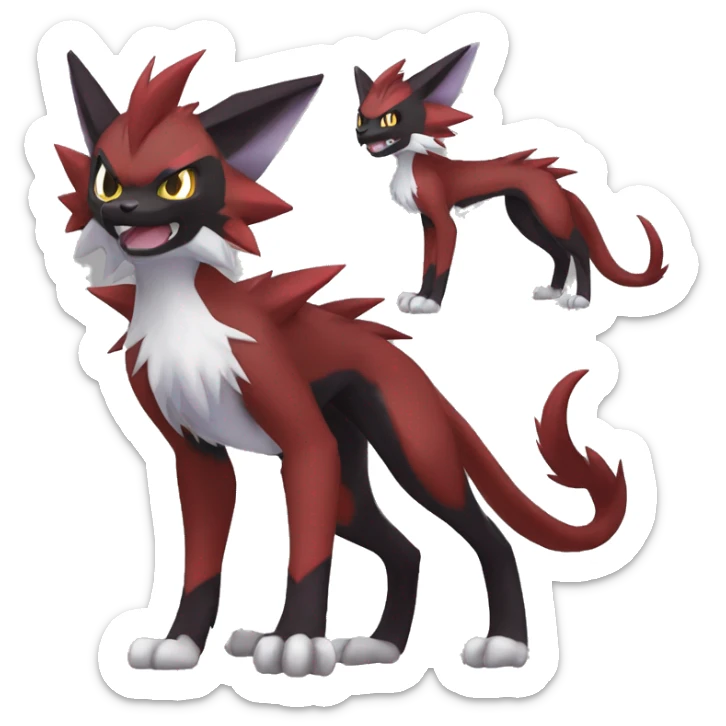 Noivern-Litten-Zorua-Zoroark-Nargacuga-Lycanroc-Torracat-Fakemon-hybrid sticker