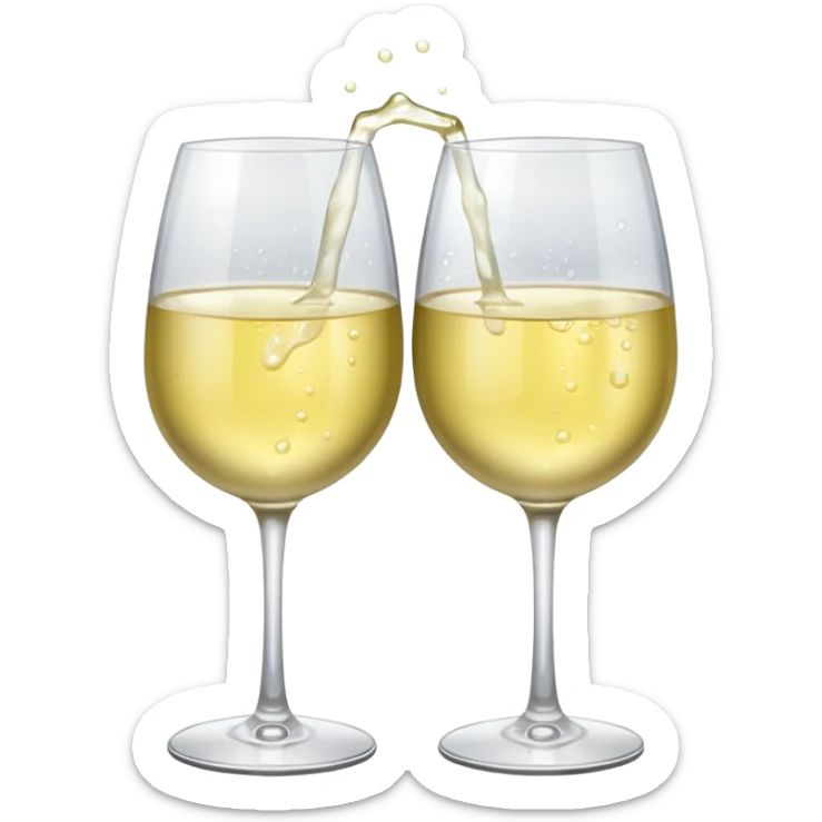 A picture of two glasses of white wine cheering sticker