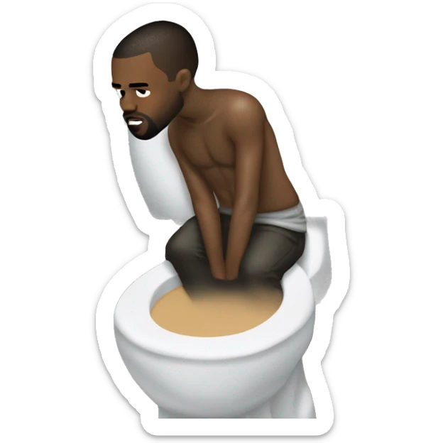 skibiti toilet kanye west kissing frank ocean  sticker