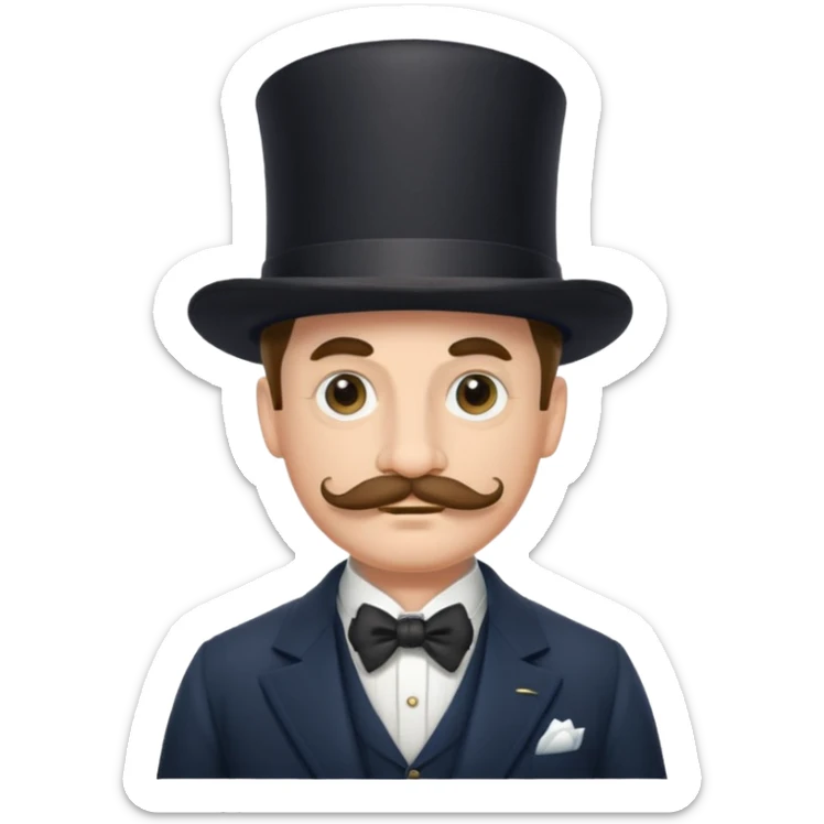 A gentleman of the high society with a moustach, a monocle, an elegant hat being super elitist sticker