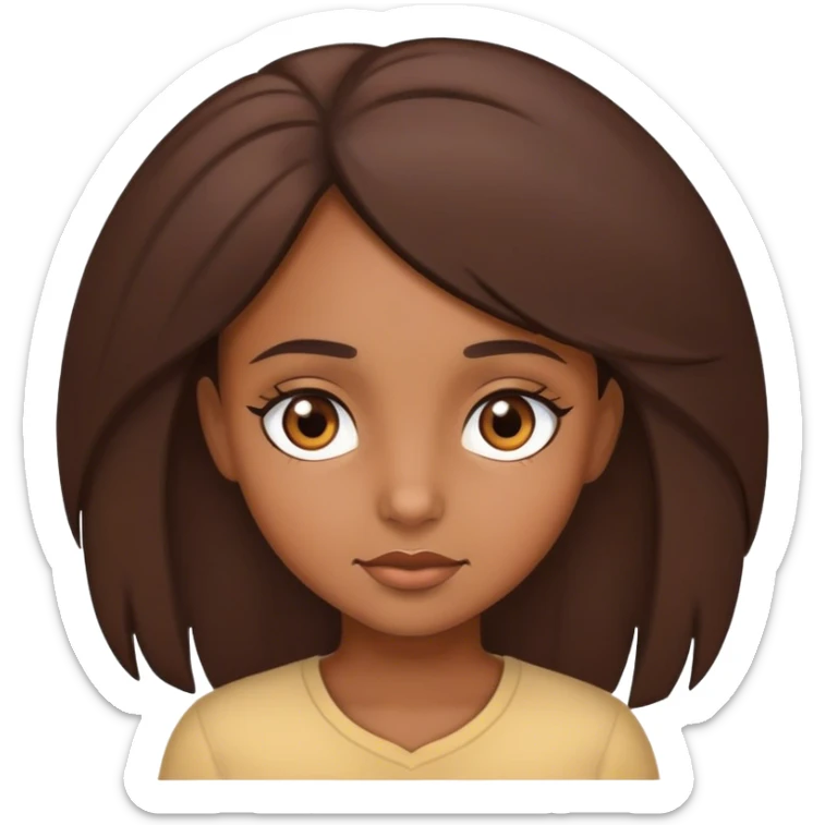 A brown girl with brown eyes sticker