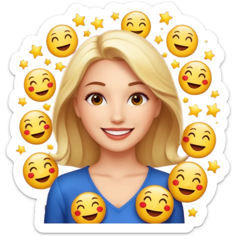 Charming, magnetic, center of attention without even trying. woman superstar in the spotlight
more dinamic emoji  sticker
