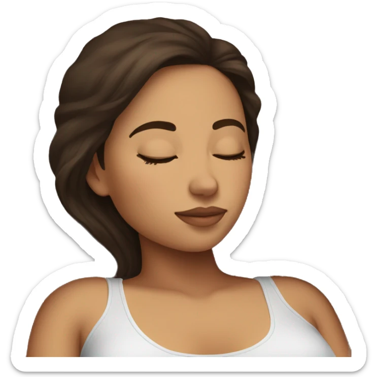 Brunette girl sleeping sticker