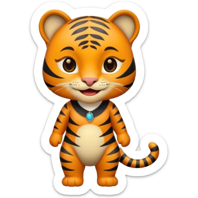 Hace un memoji de un Tigre vestido de gala, con smokin negro y feliz sticker