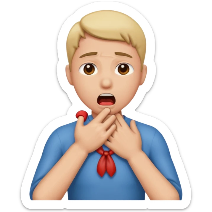 Make an emoji of someone holding their throat like they are choking  sticker