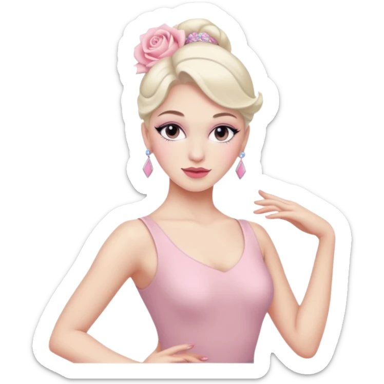 Tins pastels rose Danseuse de jazz contemporain à la peau blanche  sticker