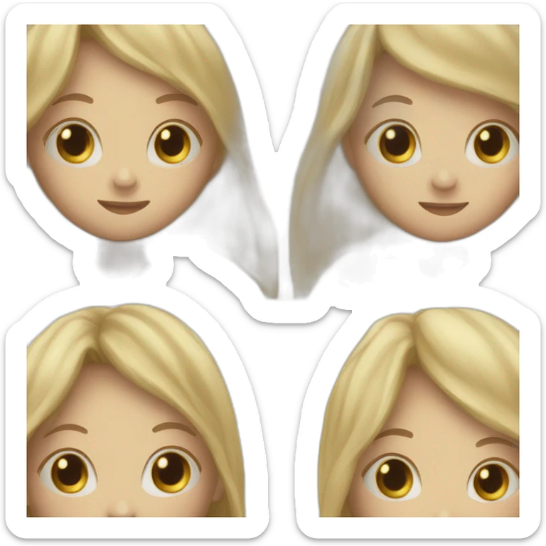 Brunette girl and blond boy with long hair hugging under a blanket  sticker