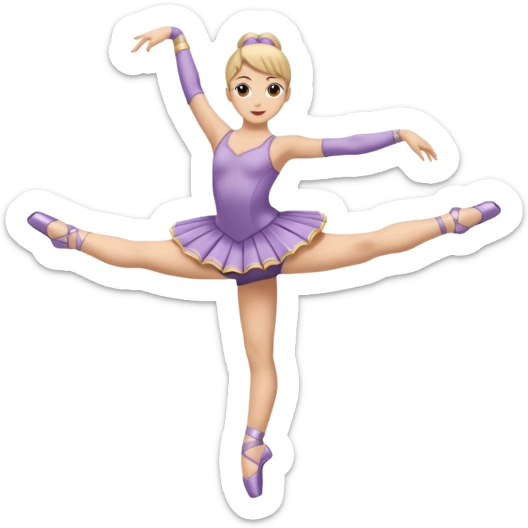 Una chica con vestuario de bailarina urbana con las piernas flexionadas, el dedo índice en la boca, el tren superior inclinado hacia la izquierda y con la cadera proyectada hacia la izquierda sticker