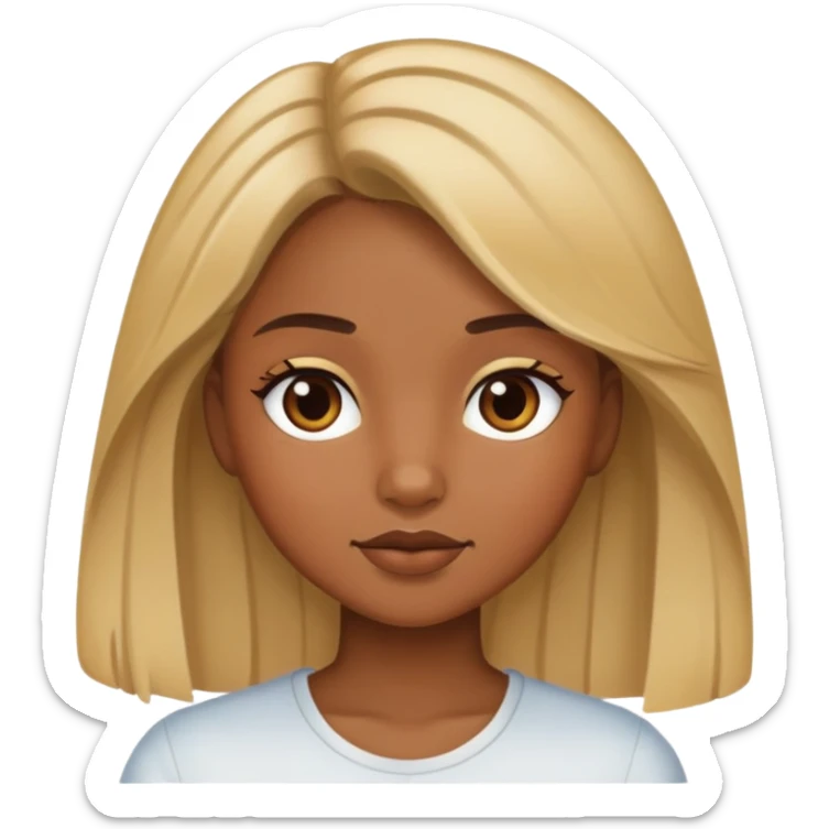 Brown and blonde hair brown skin girl sticker