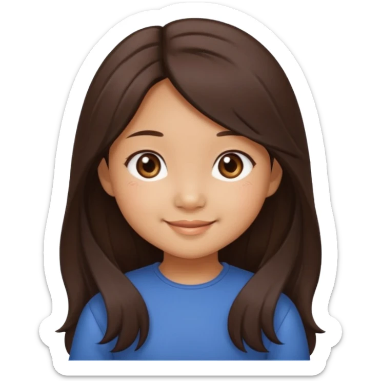 Create 4 cute emoji-style illustrations of a Filipina girl, chibi cartoon style, round face, warm brown skin, long dark hair.
Emoji 1: smiling sweetly with soft eyes.
Emoji 2: blushing shyly, hands near face, kilig expression.
Emoji 3: playful wink with a small heart.
Emoji 4: blowing a kiss. sticker