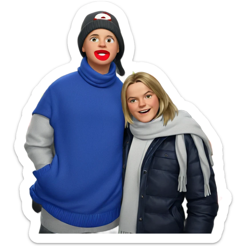 boy in hat and scarf sticker